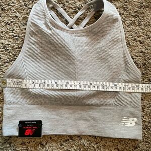 New Balance Gray Sports Bra Racerback Design